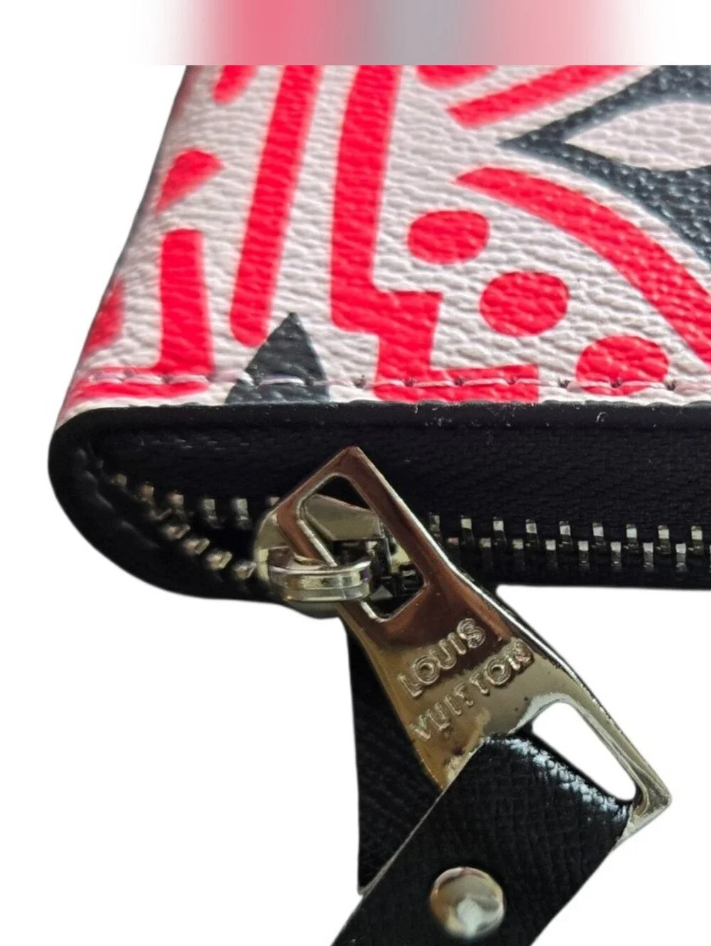 Pink, White & Black Monogram Zip Wallet Phone Case